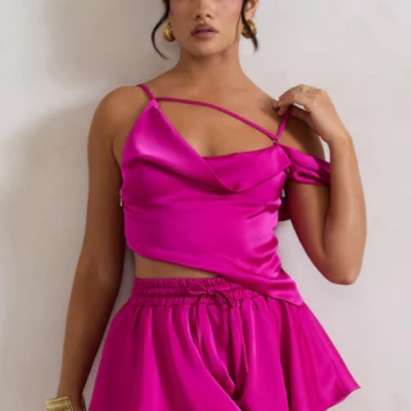 Club L London Pants - Club L London Pink Shorts Set